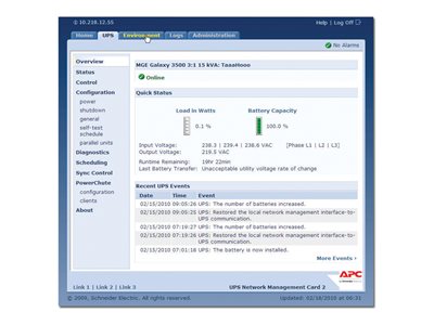 APC Network Management Card 2 - remote management adapter - SmartSlot - (AP9630)