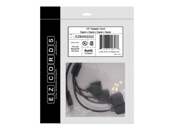 EZCORDS Cheater Cord - network splitter - 1 ft (EZC-EZ80002222)