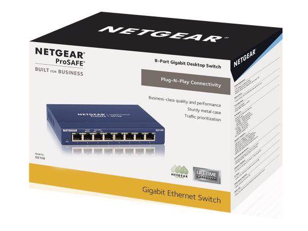 NETGEAR GS108v4 - switch - 8 ports - unmanaged (NET-GS108-400NAS)