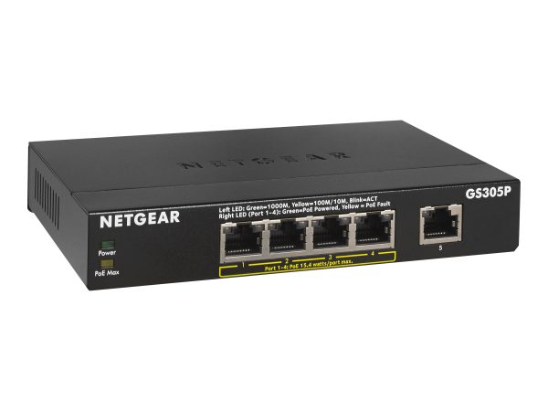 NETGEAR GS305P - switch - 5 ports - unmanaged (NET-GS305P-100NAS)