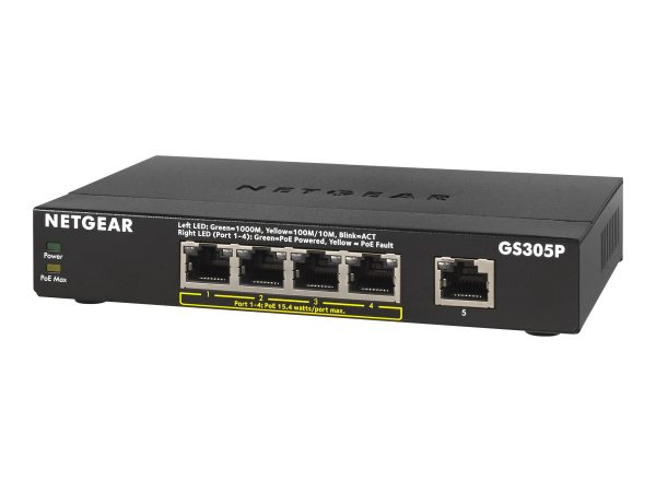 NETGEAR GS305P - switch - 5 ports - unmanaged (NET-GS305P-100NAS)