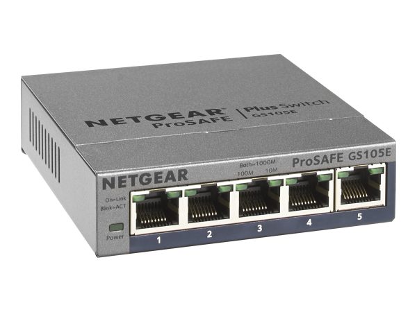 NETGEAR Plus GS105Ev2 - switch - 5 ports - unmanaged (NET-GS105E-200NAS)