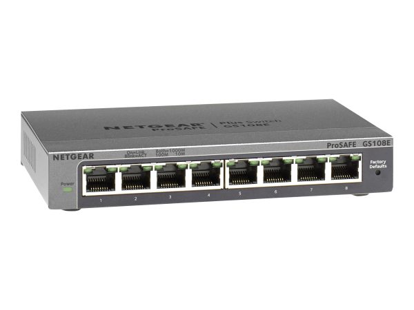 NETGEAR Plus GS108Ev3 - switch - 8 ports (NET-GS108E-300NAS)