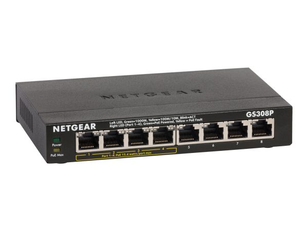 NETGEAR SOHO Gigabit Ethernet Switch GS308P - switch - 8 por (NET-GS308P-100NAS)