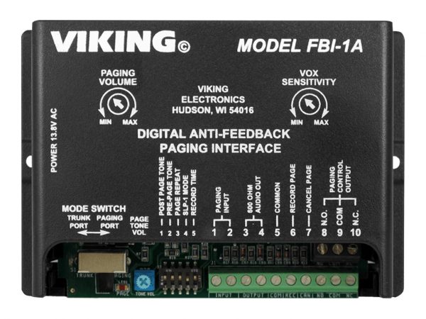 Viking FBI-1A - anti-feedback paging interface for paging system (VK-FBI-1A)