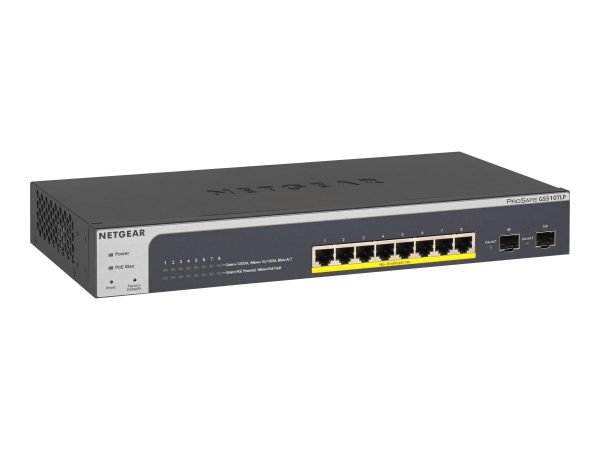 NETGEAR Smart GS510TLP - switch - 8 ports - smart - rack-m (NET-GS510TLP-100NAS)