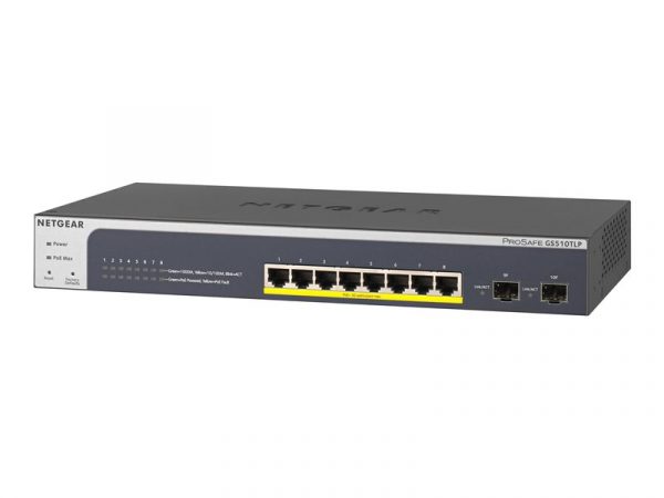 NETGEAR Smart GS510TLP - switch - 8 ports - smart - rack-m (NET-GS510TLP-100NAS)