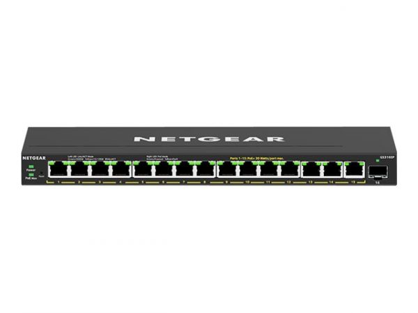 NETGEAR 16-Port PoE+ Gigabit Ethernet Plus Switch (180W) with 1 (GS316EP-100NAS)