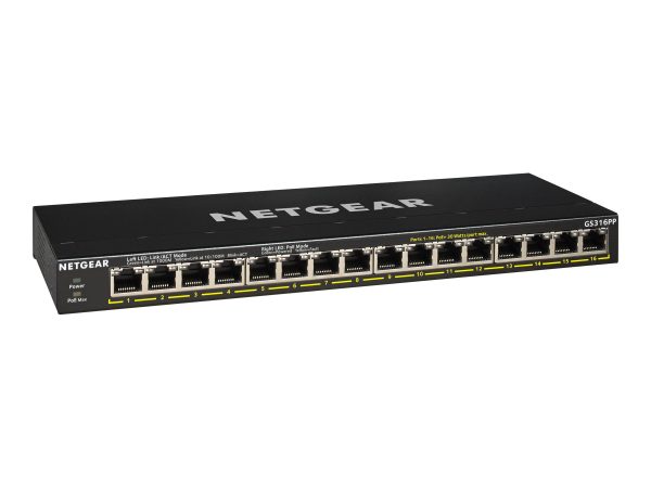 NETGEAR GS316PP - switch - 16 ports - unmanaged (GS316PP-100NAS)